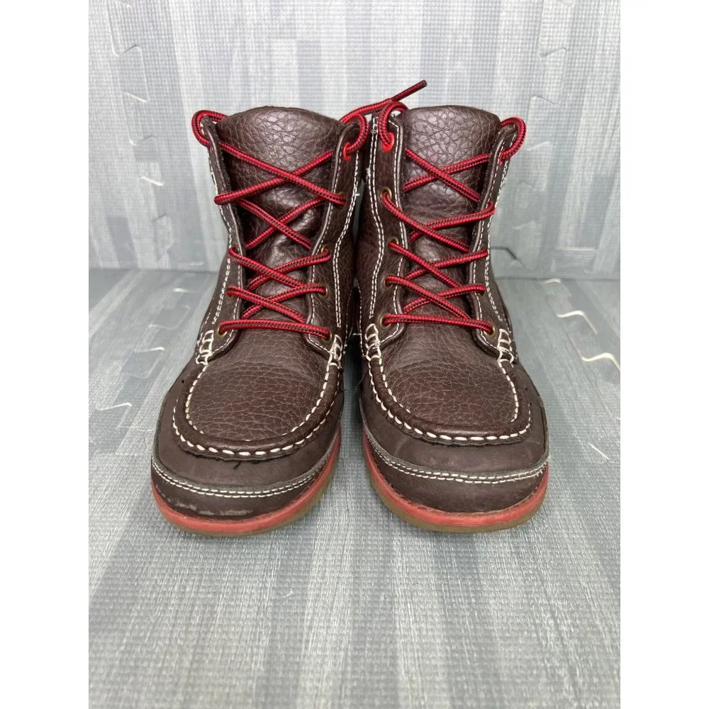 Tommy Hilfiger Boots Boys Size 4 Brown Leather lace Up Huntlee Mid Cut